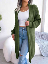 BEAUTIFUL I AM Open Front Dropped Shoulder Longline Cardigan