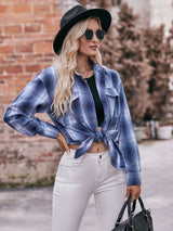 BEAUTIFUL I AM Plaid Dropped Shoulder Longline Shirt