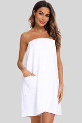 BEAUTIFUL I AM Strapless Robe with pocket