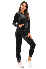 BEAUTIFUL I AM Zip-Up Hooded Jacket and Pants Set