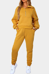 BEAUTIFUL I AM Half-Zip Sports Active Wear Set with Pockets