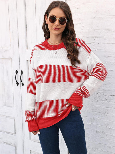 BEAUTIFUL I AM Full Size Round Neck Drop Shoulder Sweater