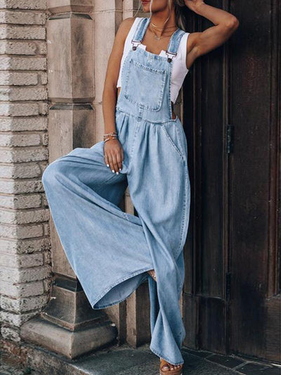 BEAUTIFUL I AM Wide Leg Denim Pants Overalls