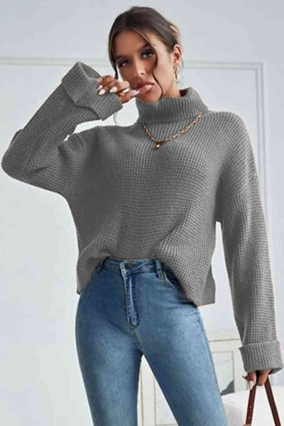 BEAUTIFUL I AM Turtleneck Long Sleeve Sweater