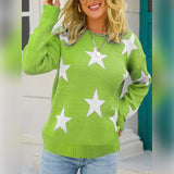 BEAUTIFUL I AM Star Pattern Round Neck Sweater