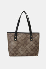 BEAUTIFUL I AM Plaid PU Leather Tote Bag