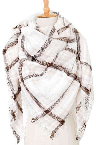 BEAUTIFUL I AM Plaid Imitation Cashmere Scarf