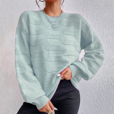 BEAUTIFUL I AM Round Neck Dropped Shoulder Sweater