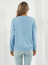 BEAUTIFUL I AM Openwork V-Neck Sweater