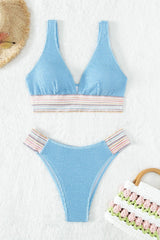 BEAUTIFUL I AM Contrast Textured High Cut Swim Set