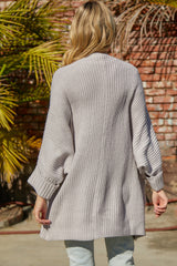 BEAUTIFUL I AM Waffle-Knit Long Sleeve Cardigan with Pocket