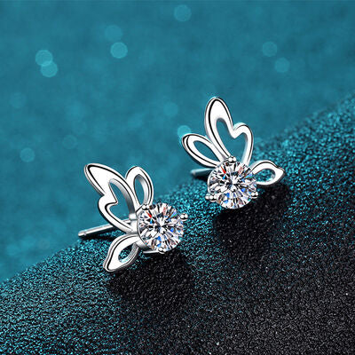 BEAUTIFUL I AM 1 Carat Moissanite Jewelry Butterfly Shape Earrings