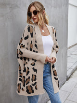 BEAUTIFUL I AM Leopard Pattern Fuzzy Cardigan