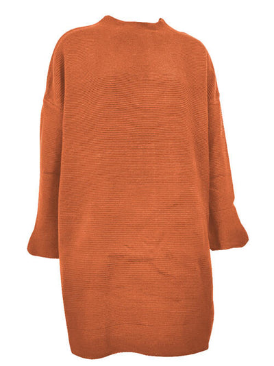 BEAUTIFUL I AM Round Neck Long Sleeve Sweater Dress