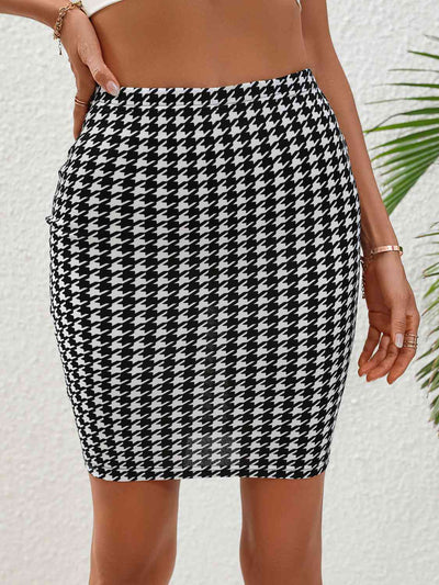 BEAUTIFUL I AM Houndstooth High Waist Mini Skirt Dress