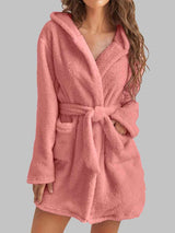 BEAUTIFUL I AM Tie Waist Hooded Robe