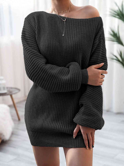 BEAUTIFUL I AM Rib-Knit Mini Sweater Dress