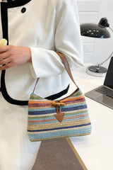 BEAUTIFUL I AM Multicolored Straw Shoulder Bag