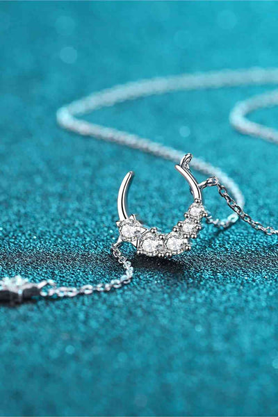 BEAUTIFUL I AM Star & Moon Moissanite Jewelry Necklace