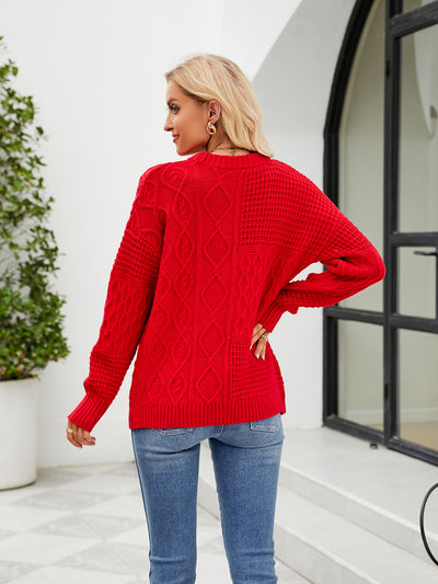 BEAUTIFUL I AM Round Neck Dropped Shoulder Sweater