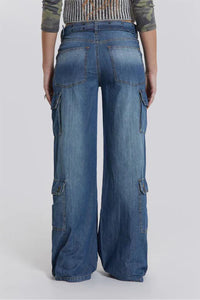 BEAUTIFUL I AM Button Fly Washed Jeans