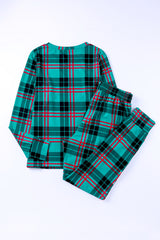 BEAUTIFUL I AM Plaid Long Sleeve Top and Pants Sleep Wear Lounge Set