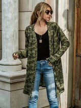 BEAUTIFUL I AM Camouflage Button Up Long Sleeve Cardigan