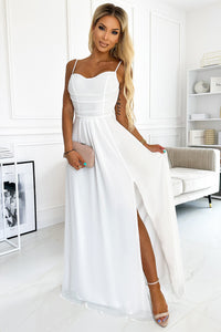 BEAUTIFUL I AM Spaghetti Strap Sweetheart Neck Split Dress