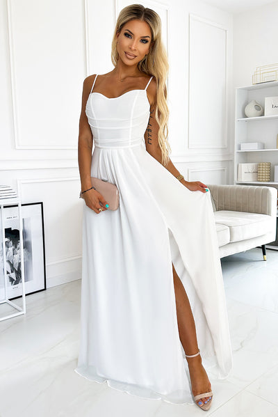 BEAUTIFUL I AM Spaghetti Strap Sweetheart Neck Split Dress