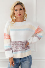 BEAUTIFUL I AM Striped Long Sleeve Sweater