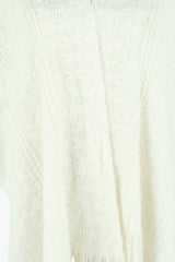 BEAUTIFUL I AM Open Front Fringe Hem Poncho