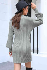 BEAUTIFUL I AM Surplice Neck Mini Sweater Dress