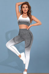 BEAUTIFUL I AM Gradient Sports Tank and Leggings Active Wear Set