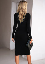 BEAUTIFUL I AM Rib-Knit Slit Sweater Dress