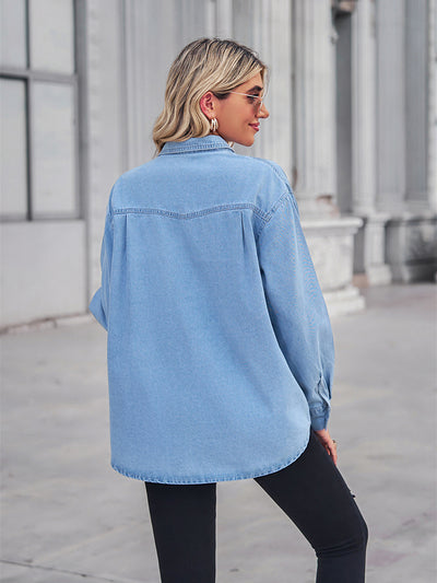 BEAUTIFUL I AM Long Sleeve Denim Shirt Jacket