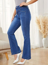 BEAUTIFUL I AM High Waist Bootcut Jeans with Pockets