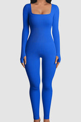 BEAUTIFUL I AM Square Neck Long Sleeve Active Wear Jumpsuit