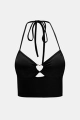 BEAUTIFUL I AM Cropped Cutout Halter Neck Cami Shirt