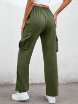 BEAUTIFUL I AM Elastic Waist Straight Leg Cargo Pants