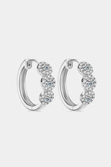 BEAUTIFUL I AM Moissanite Jewelry 925 Sterling Silver Huggie Earrings