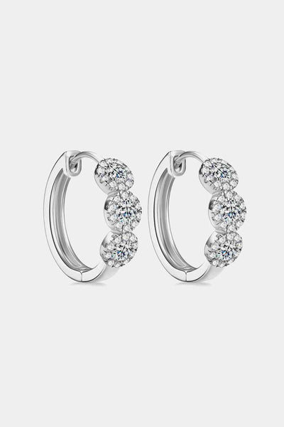 BEAUTIFUL I AM Moissanite Jewelry 925 Sterling Silver Huggie Earrings