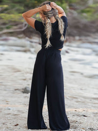 BEAUTIFUL I AM Short Sleeve T-Shirt and Wide Leg Pants Set