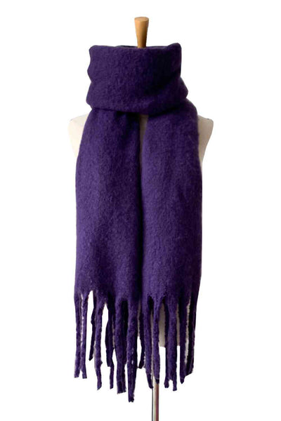 BEAUTIFUL I AM Fringe Detail Polyester Scarf