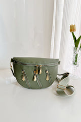 BEAUTIFUL I Am PU Leather Multi Zipper Shoulder Bag