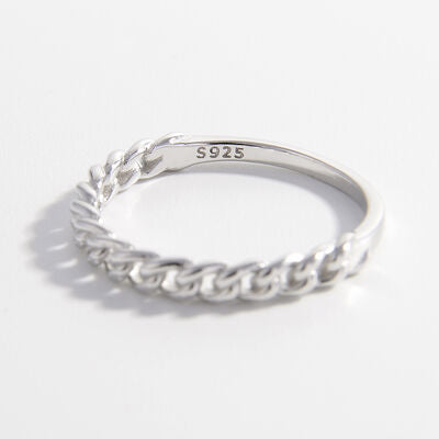 BEAUTIFUL I AM 925 Sterling Silver Jewelry Curb Chain Ring