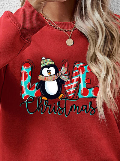 BEAUTIFUL I AM LIVE CHRISTMAS Drop Shoulder Round Neck Sweatshirt