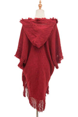 BEAUTIFUL I AM Fringe Hem Hooded Poncho