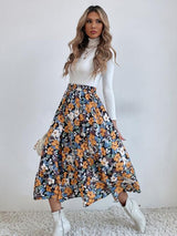 BEAUTIFUL I AM Printed Ruffle Hem Midi Skirt Dress