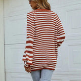 BEAUTIFUL I AM Striped Button Down Long Sleeve Cardigan