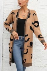 BEAUTIFUL I AM Printed Long Sleeve Cardigan with Pockets